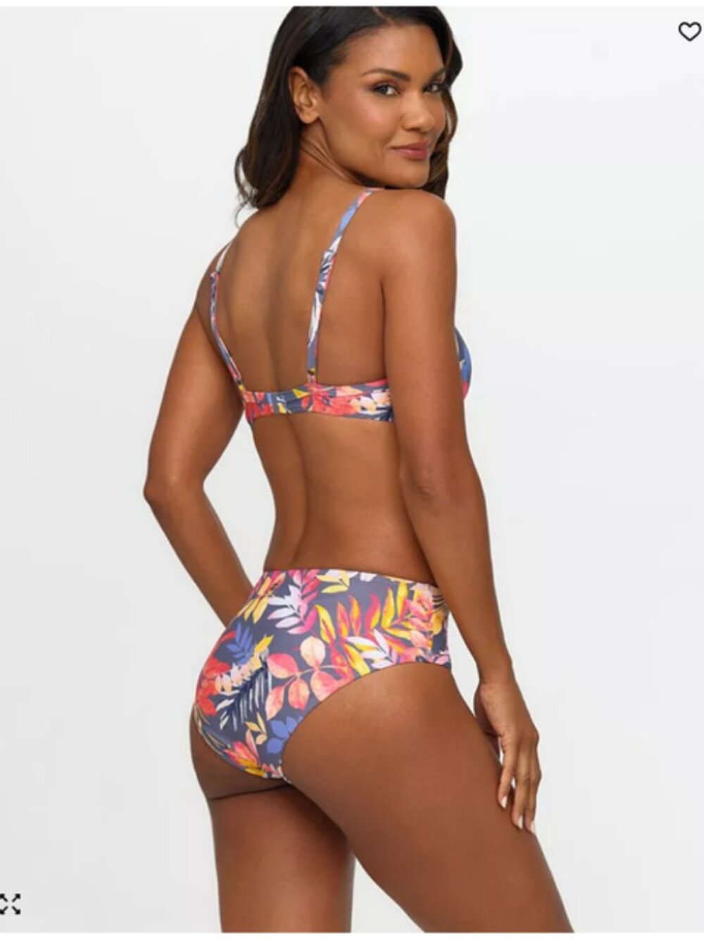 Lascana Womens High Waist Floral Bikini Swimsuit Bottom - Grey Printed, 10 - Picture 2 of 4